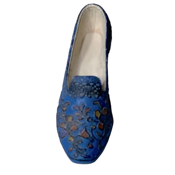 Vintage Just The Right Shoe Victorian The Empress Miniature High Heel 3D Blue - Picture 3 of 15